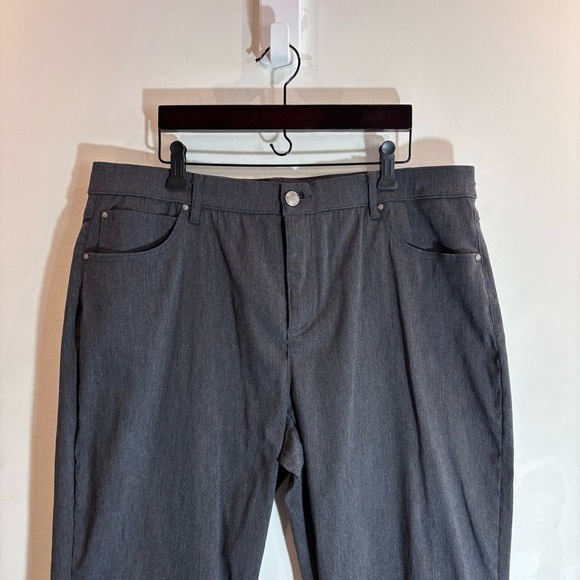 SIMON CHANG Sz 16 Stretchy Type Grey Straight Leg High Rise Trouser Pants NEW - Picture 4 of 10